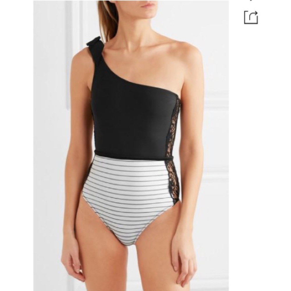 Fleur Du Mal**One Shoulder w/Lace**Large $285